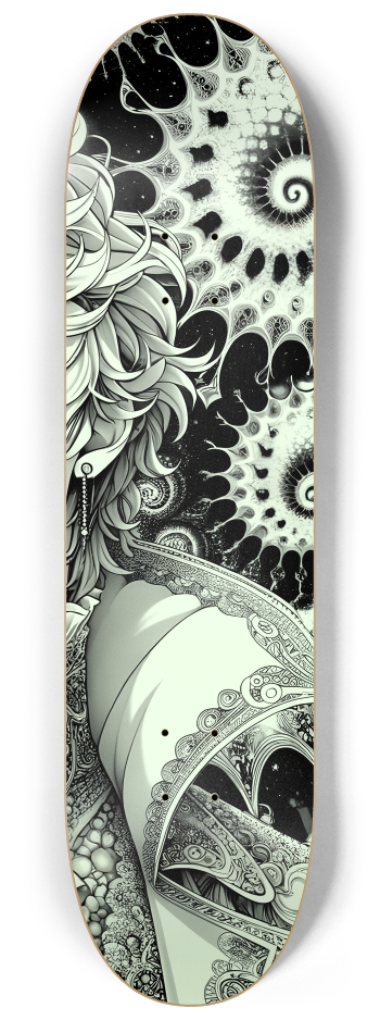 B&W Fractal Man #70 #3 8-1/4 Skateboard Deck