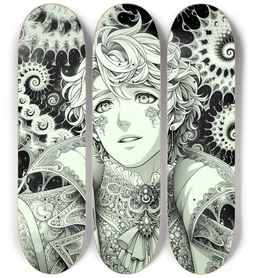 B&W Fractal Man #70 3 Deck Wall Series
