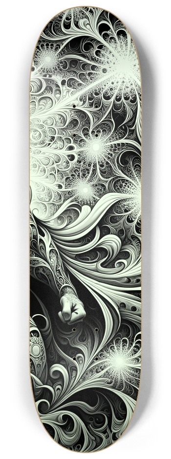 B&W Fractal Superhero #26 #3 8-1/4 Skateboard Deck