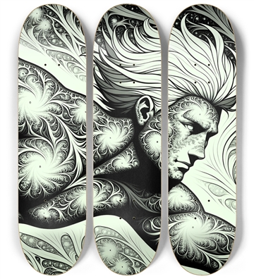 B&W Fractal Superhero #4