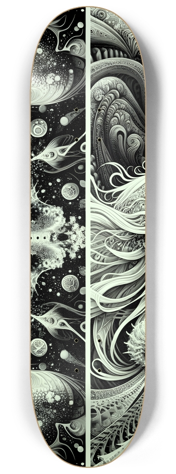 B&W Fractal Lovers #3 #2 8-1/4 Skateboard Deck