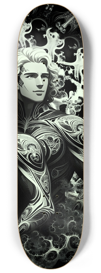 B&W Fractal Man #76 #3 8-1/4 Skateboard Deck
