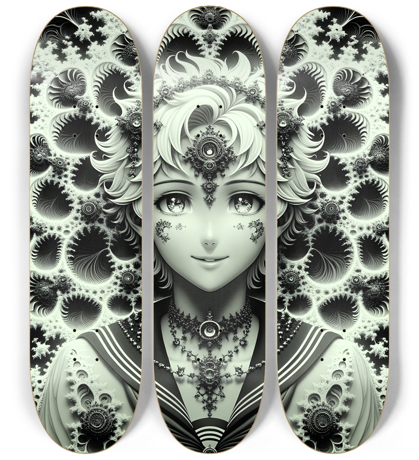 B&W Fractal Sailor #19 3 Deck Wall Series