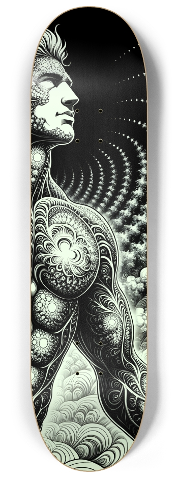 B&W Fractal Superhero #19 #3 8-1/4 Skateboard Deck