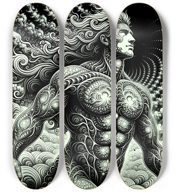 B&W Fractal Superhero #19