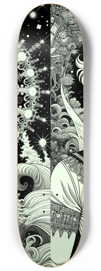 B&W Fractal Sailor #23 #2 8-1/4 Skateboard Deck