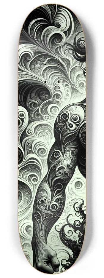 B&W Fractal Superhero #10 #1 8-1/4 Skateboard Deck