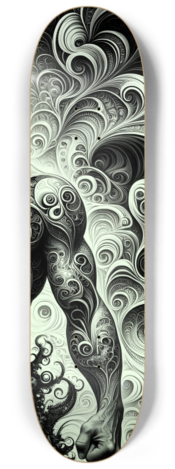 B&W Fractal Superhero #10 #3 8-1/4 Skateboard Deck