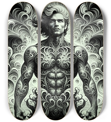 B&W Fractal Superhero #10