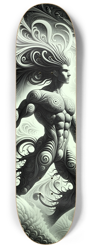B&W Fractal Superhero #28 #2 8-1/4 Skateboard Deck