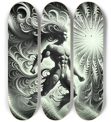 B&W Fractal Superhero #28
