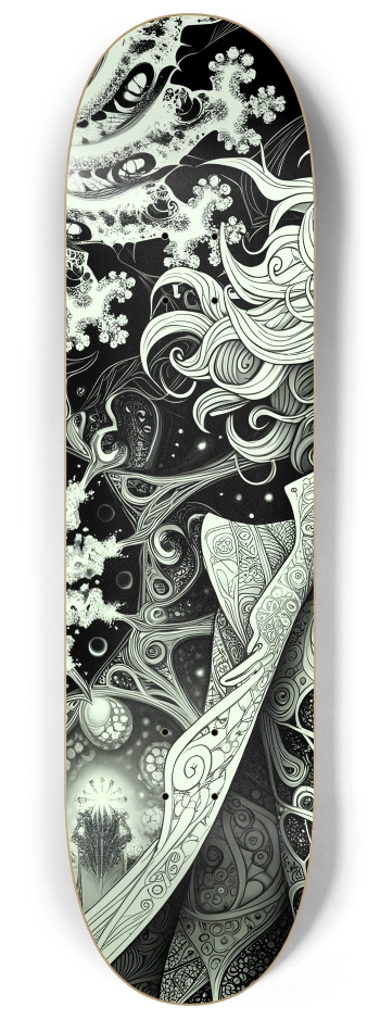 B&W Fractal Superhero #2 #2 8-1/4 Skateboard Deck