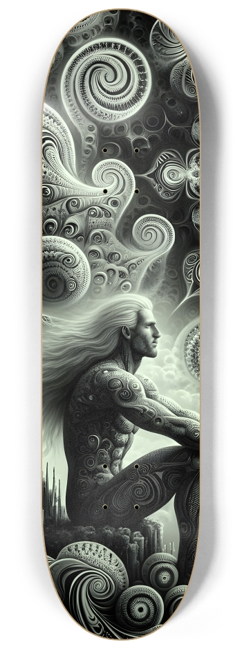 B&W Fractal Man #79 #1 8-1/4 Skateboard Deck