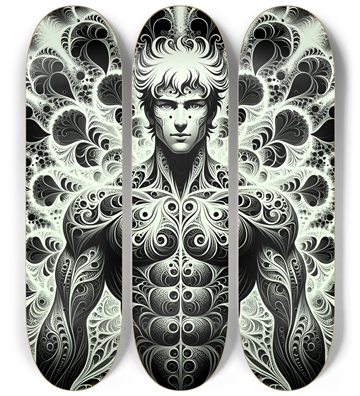 B&W Fractal Man #68