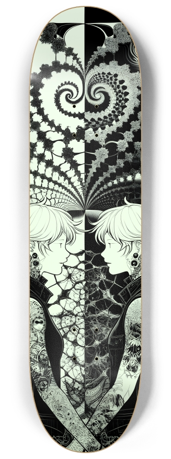 B&W Fractal Lovers #5 #2 8-1/4 Skateboard Deck
