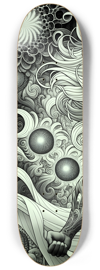 B&W Fractal Man #83 #1 8-1/4 Skateboard Deck