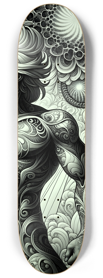B&W Fractal Man #83 #3 8-1/4 Skateboard Deck