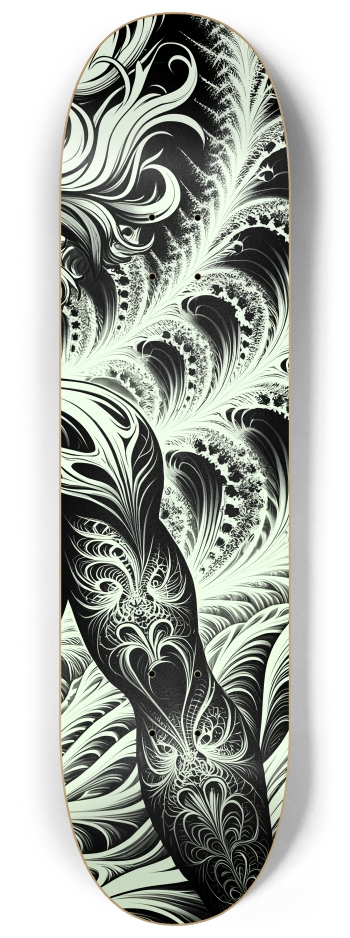 B&W Fractal Man #71 #3 8-1/4 Skateboard Deck