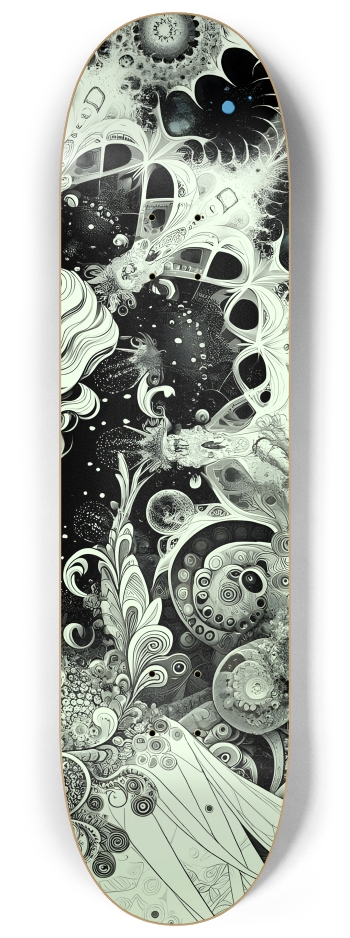 B&W Fractal Superhero #22 #3 8-1/4 Skateboard Deck