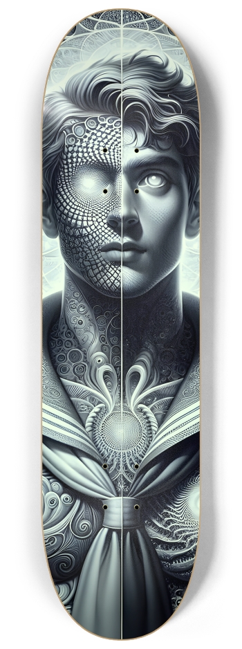 B&W Fractal Sailor #2 #2 8-1/4 Skateboard Deck