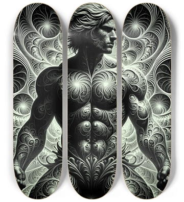 B&W Fractal Superhero #15