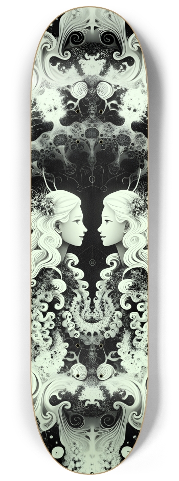 B&W Fractal Lovers #1 #2 8-1/4 Skateboard Deck