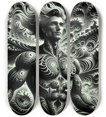 B&W Fractal Superhero #3