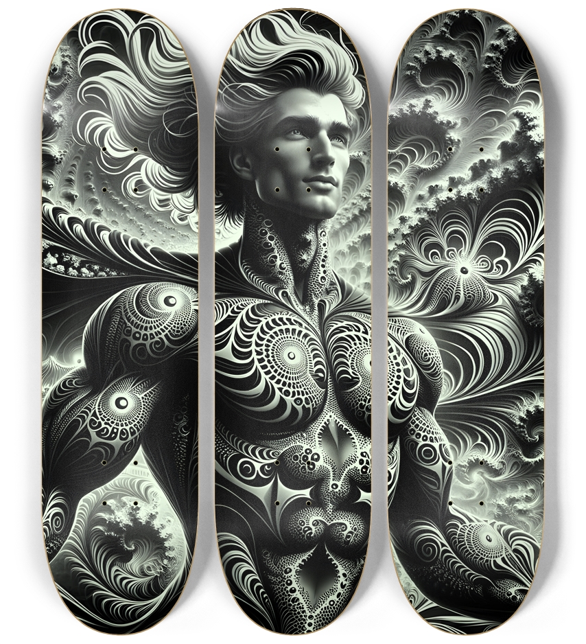 B&W Fractal Superhero #3