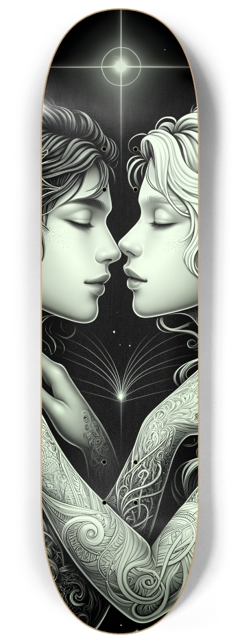 B&W Fractal Lovers #4 #2 8-1/4 Skateboard Deck