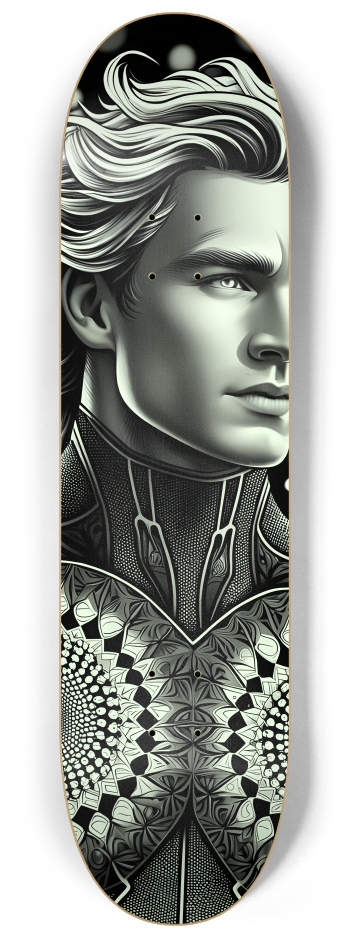 B&W Fractal Superhero #25 #3 8-1/4 Skateboard Deck