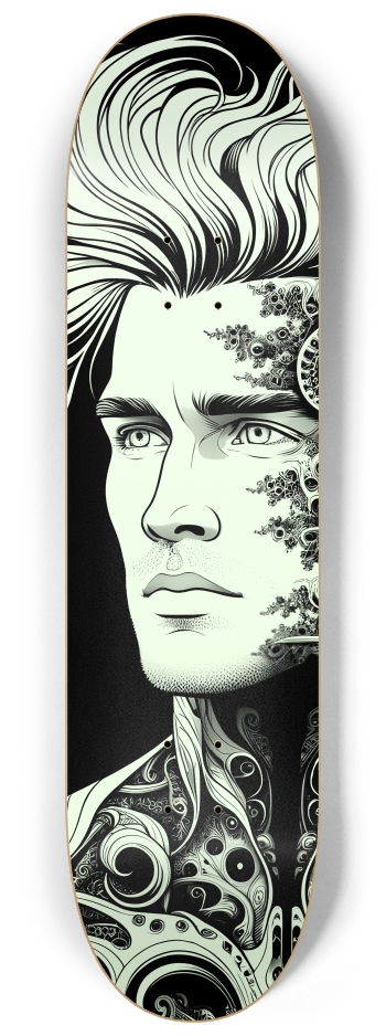 B&W Fractal Superhero #20 #3 8-1/4 Skateboard Deck