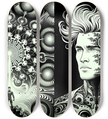 B&W Fractal Superhero #20