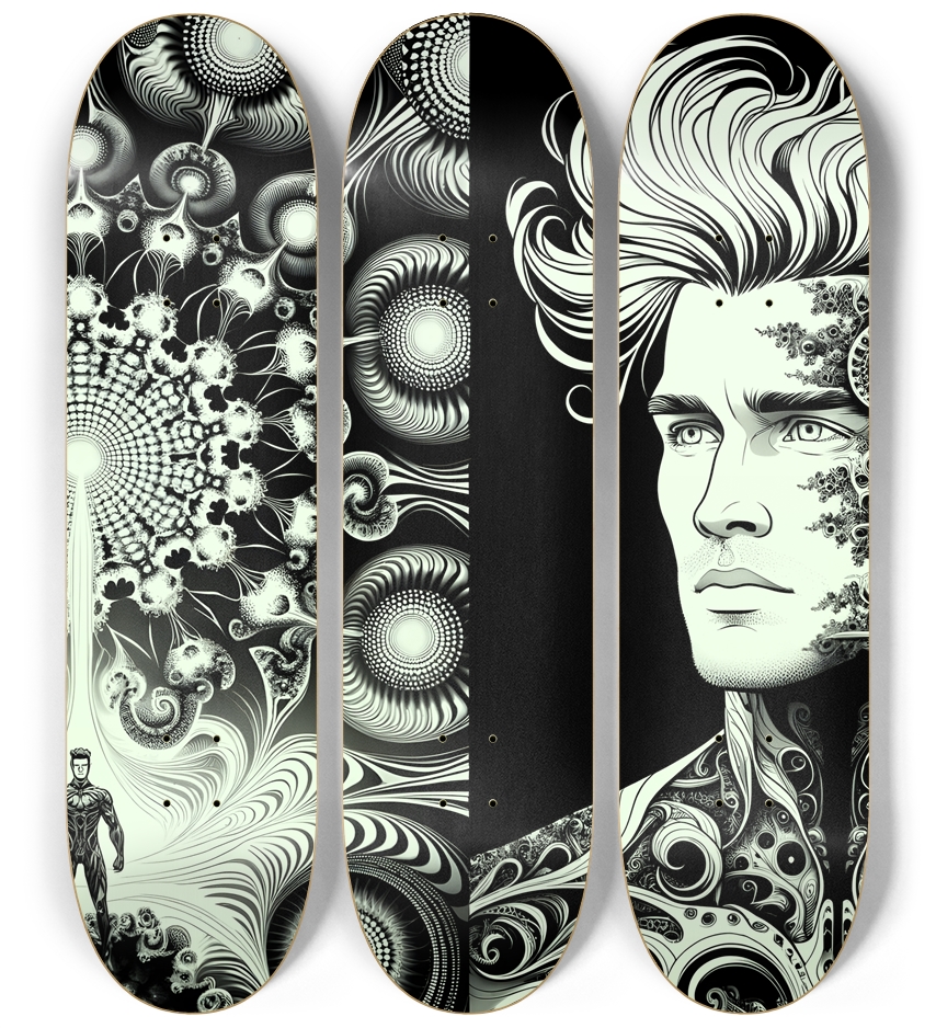 B&W Fractal Superhero #20