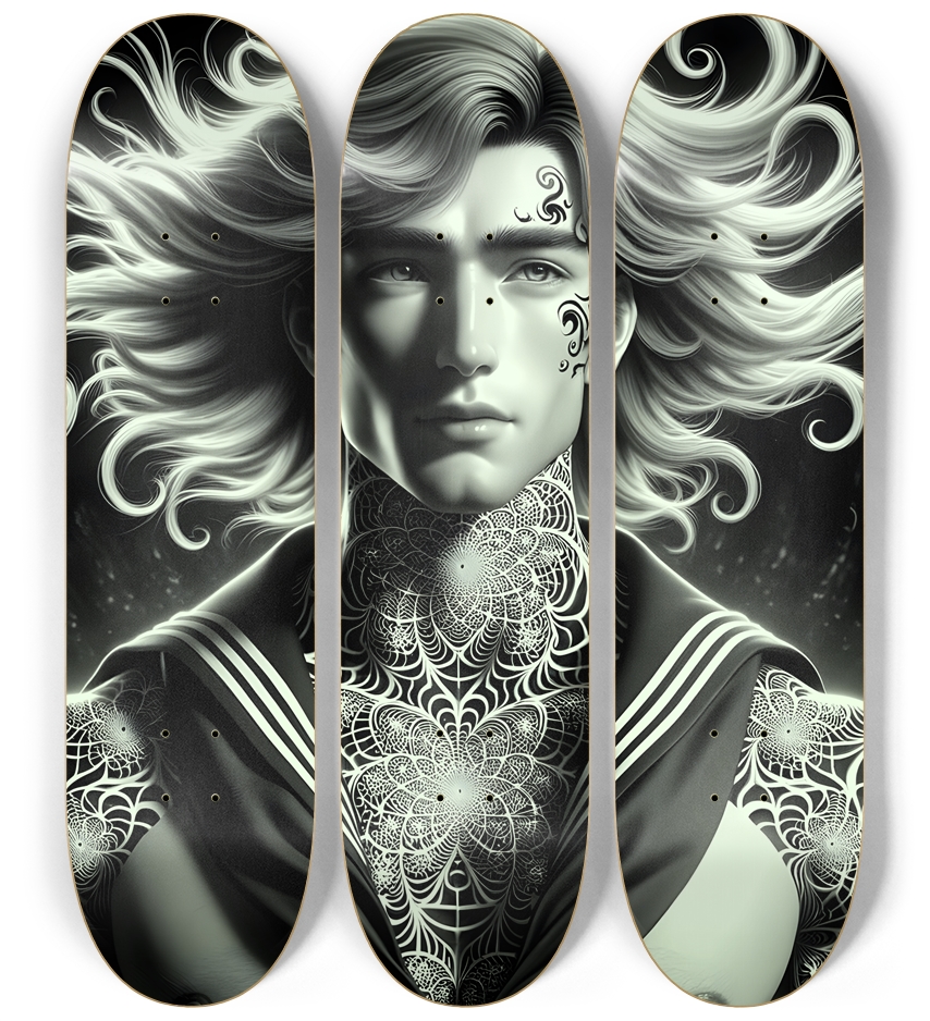 B&W Fractal Sailor #30 3 Deck Wall Series