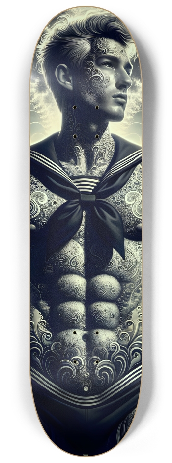 B&W Fractal Sailor #22 #2 8-1/4 Skateboard Deck
