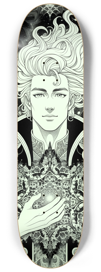 B&W Fractal Man #80 #2 8-1/4 Skateboard Deck