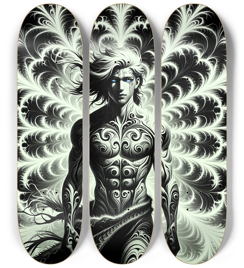 B&W Fractal Man #74 3 Deck Wall Series