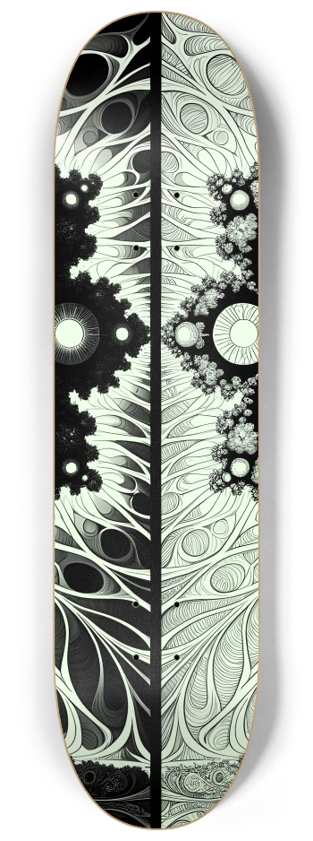 B&W Fractal Superhero #6 #2 8-1/4 Skateboard Deck