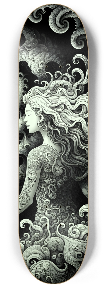 B&W Fractal Lovers #2 #3 8-1/4 Skateboard Deck