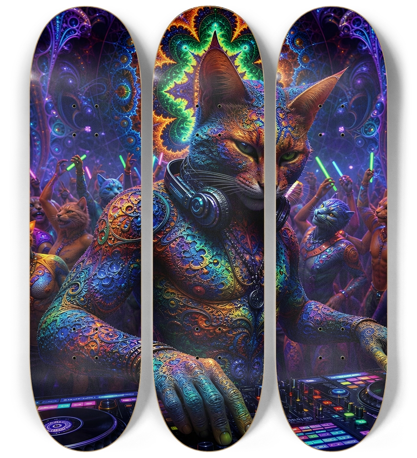 Psychedelic Fractal DJ House Cat #25