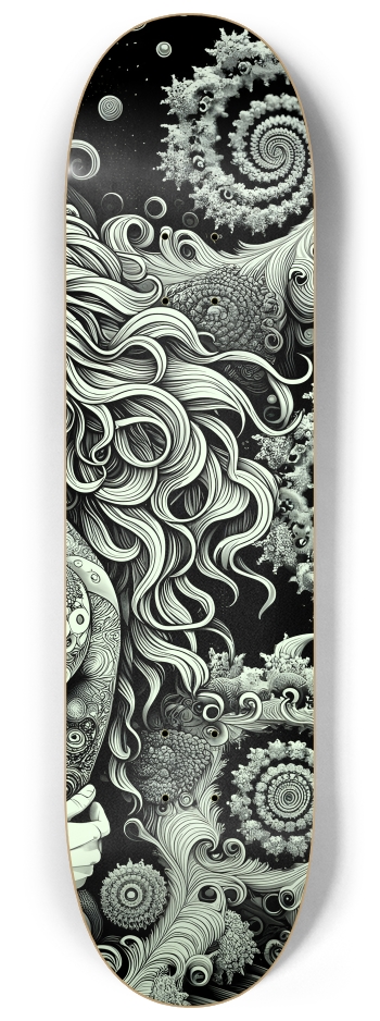 B&W Fractal Lovers #14 #3 8-1/4 Skateboard Deck