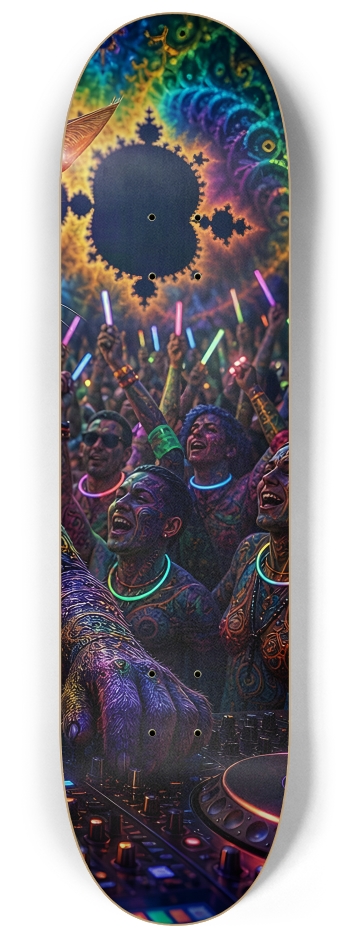 Psychedelic Fractal DJ House Cat #17 #3 8-1/4 Skateboard Deck