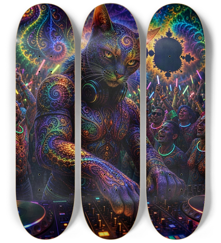 Psychedelic Fractal DJ House Cat #17
