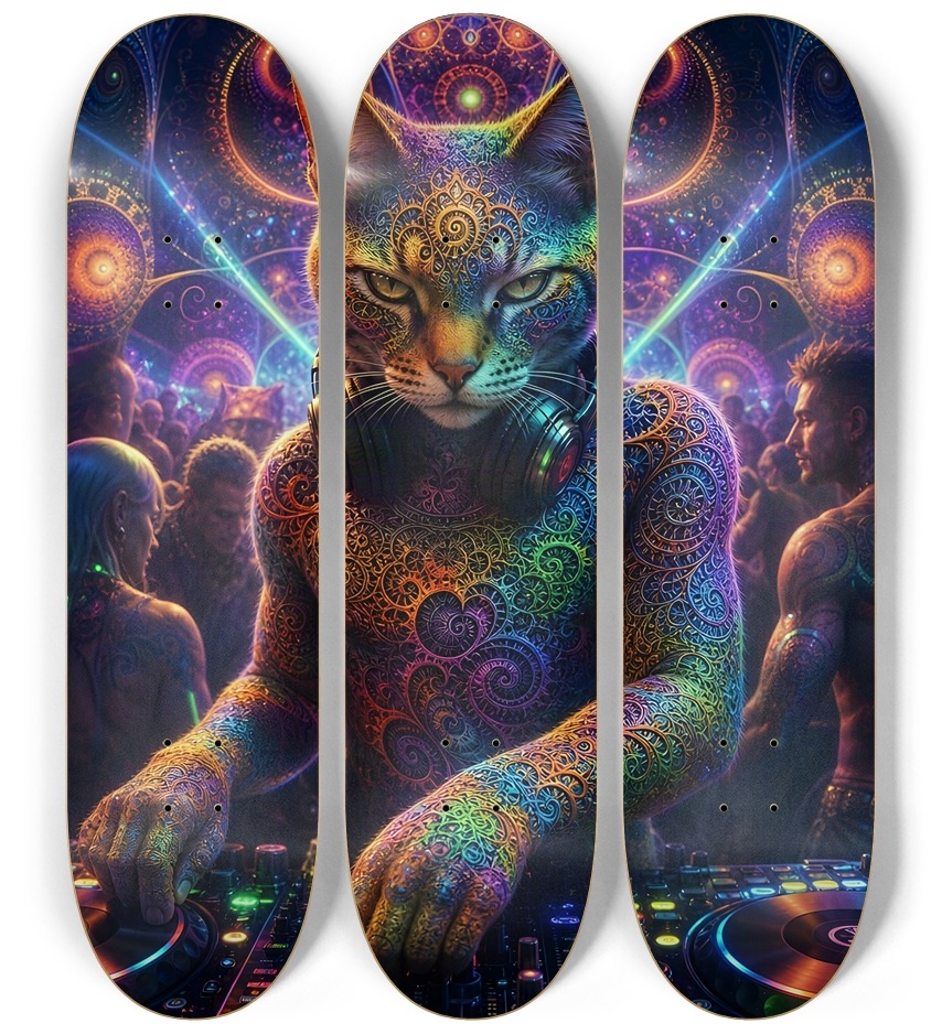 Psychedelic Fractal DJ House Cat #16