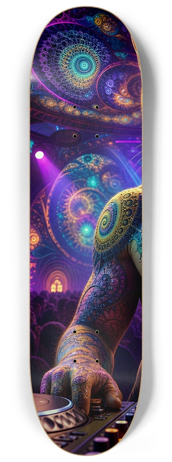 Psychedelic Fractal DJ House Cat #6 #1 8-1/4 Skateboard Deck