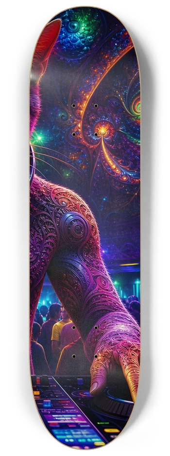 Psychedelic Fractal DJ House Cat #28 #3 8-1/4 Skateboard Deck