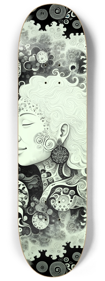B&W Fractal Lovers #15 #2 8-1/4 Skateboard Deck