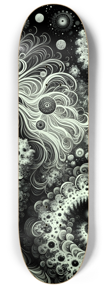 B&W Fractal Lovers #23 #3 8-1/4 Skateboard Deck