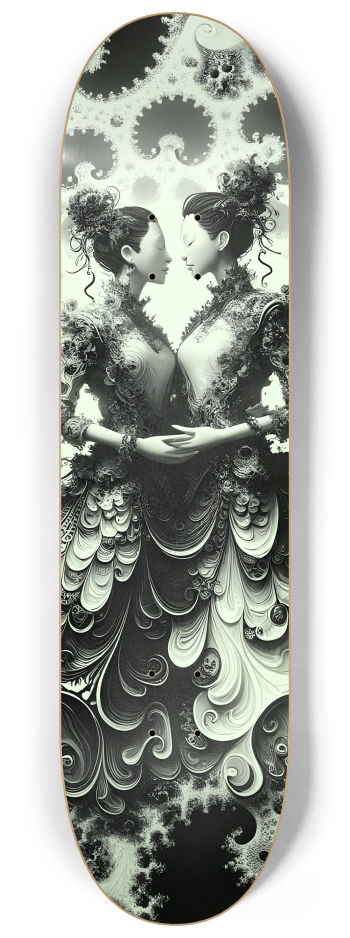 B&W Fractal Lovers #29 #2 8-1/4 Skateboard Deck