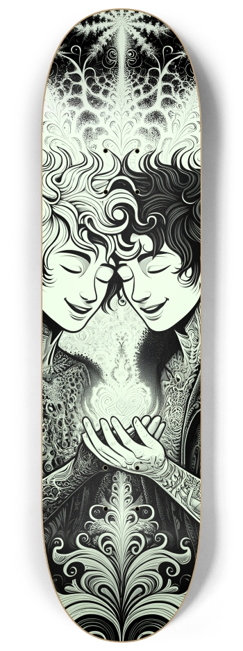 B&W Fractal Lovers #13 #2 8-1/4 Skateboard Deck
